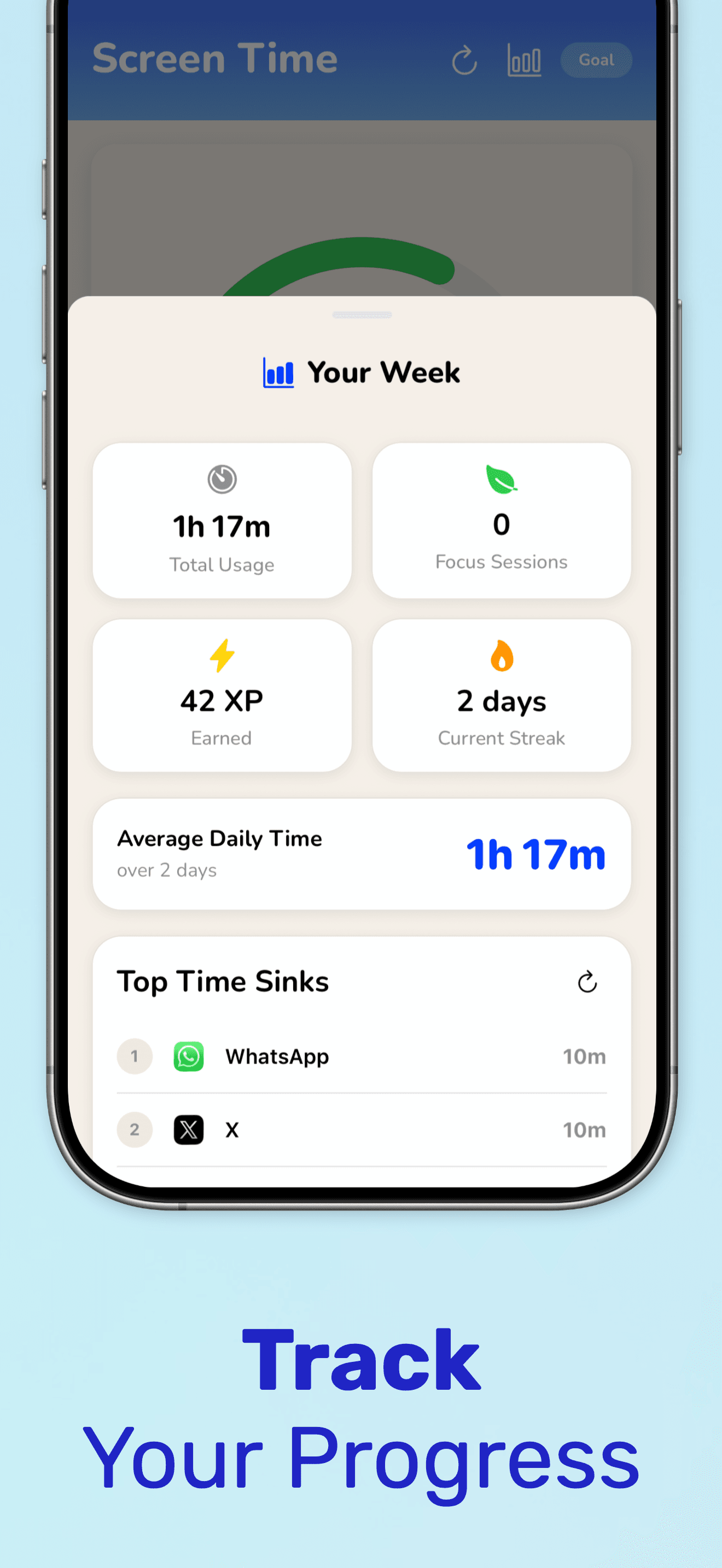 MindRot App Store screenshot: Unlock Milestones achievements
